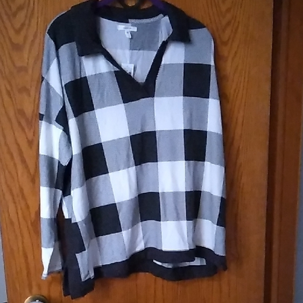 Maurices Black and White Blouse Elegant and Versatile